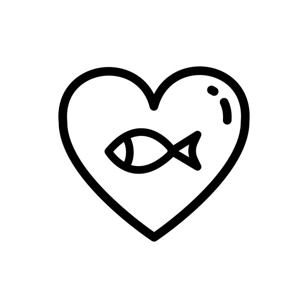 鱼油图标孤立在白色背景上。维生素- 3模板。水滴，心和鱼的剪影。图片下载