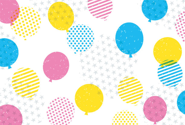 邮票似的彩色气球背景材料图片下载