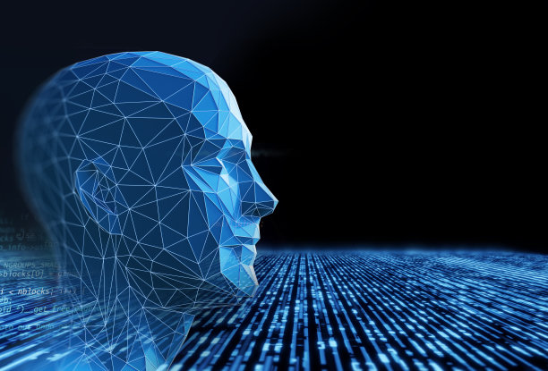 网络机器人在技术背景下的三维插图。图片下载