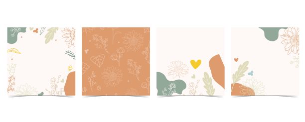 色彩设计背景为社交媒体用花、叶、形图片下载