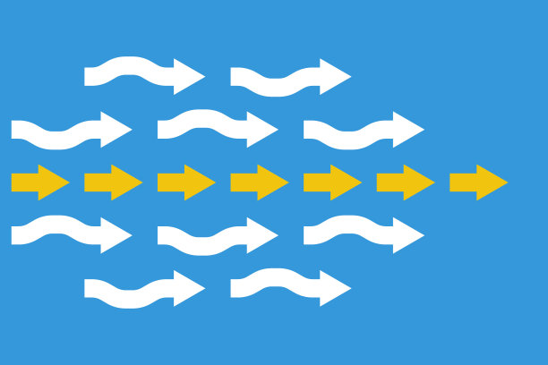 不同的方式和颜色，领导矢量概念图片下载