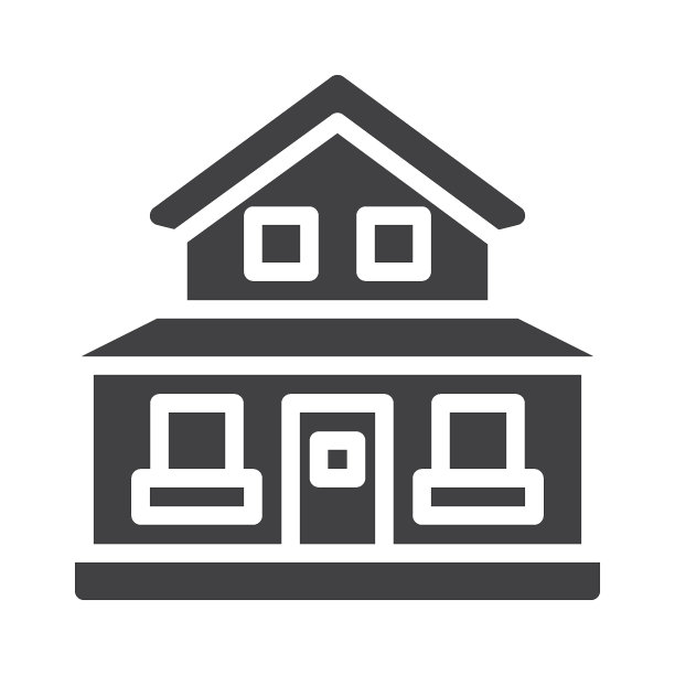 郊区住宅矢量图标图片下载