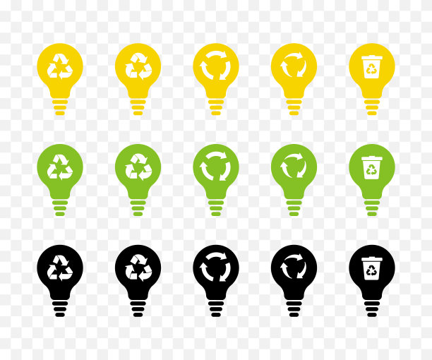 灯泡矢量图标设置。图片下载