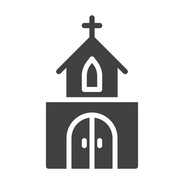 教堂建筑矢量图标图片下载