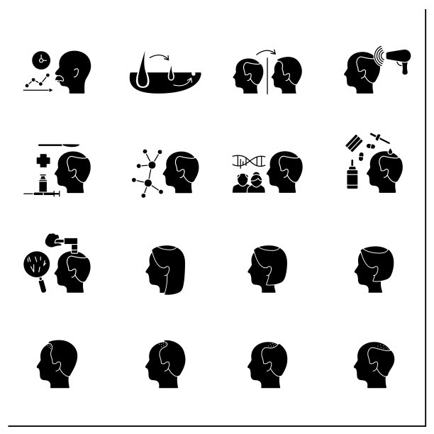 脱发字形图标设置图片下载