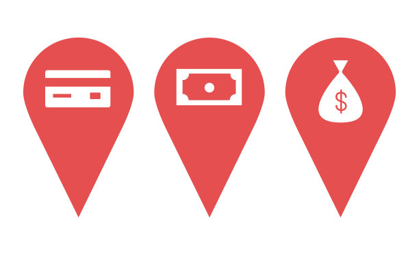 引脚地图标记指针图标设置。GPS定位平面符号向量。图片下载