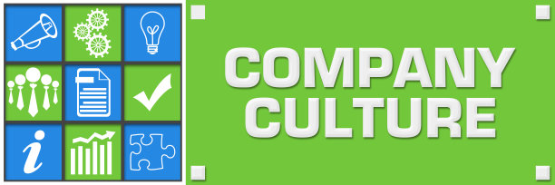 公司文化绿蓝色商业符号左网格图片下载