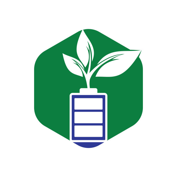 生态自然和电池标志模板设计插图设计。图片下载