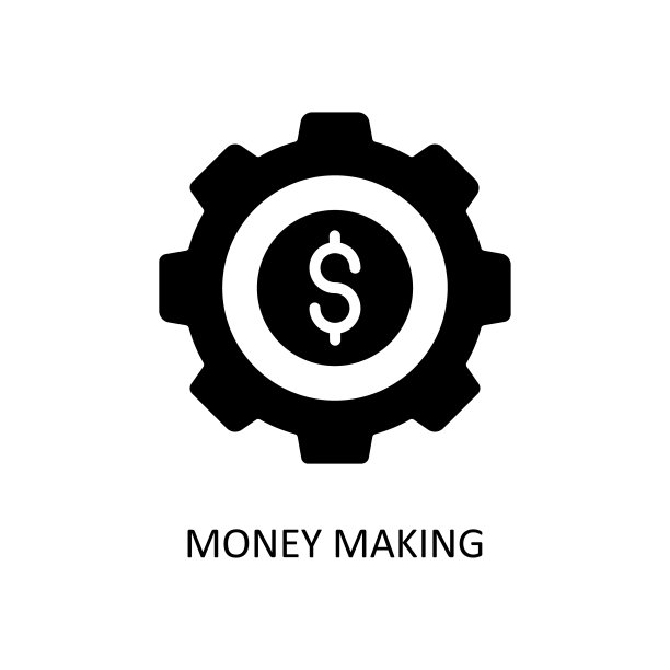 赚钱矢量固体图标设计插图。金融科技符号在白色背景EPS 10文件图片下载