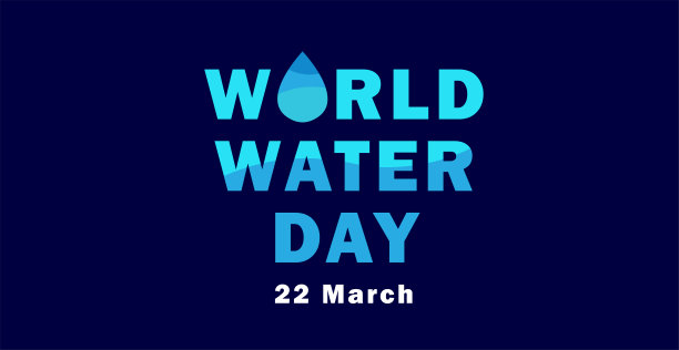 世界水日横幅，蓝色水滴在人类手中，矢量设计图片下载