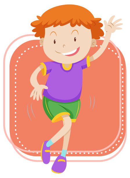 小男孩在白色背景上表演图片下载