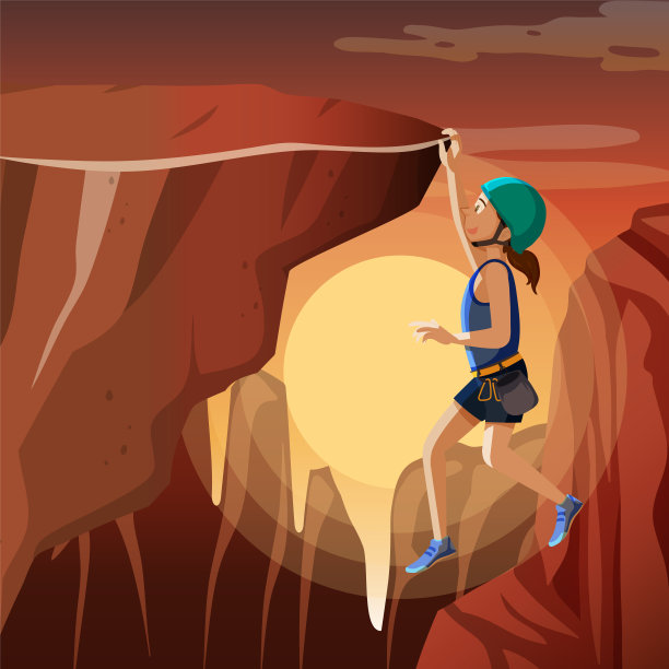 人们爬岩石山的场景图片下载