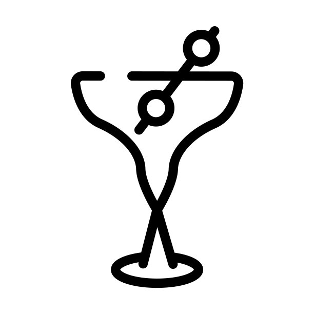 马丁内斯细线图标。酒精，鸡尾酒线性图标从饮料概念孤立的轮廓标志。矢量插图符号元素的网页设计和应用程序。图片下载