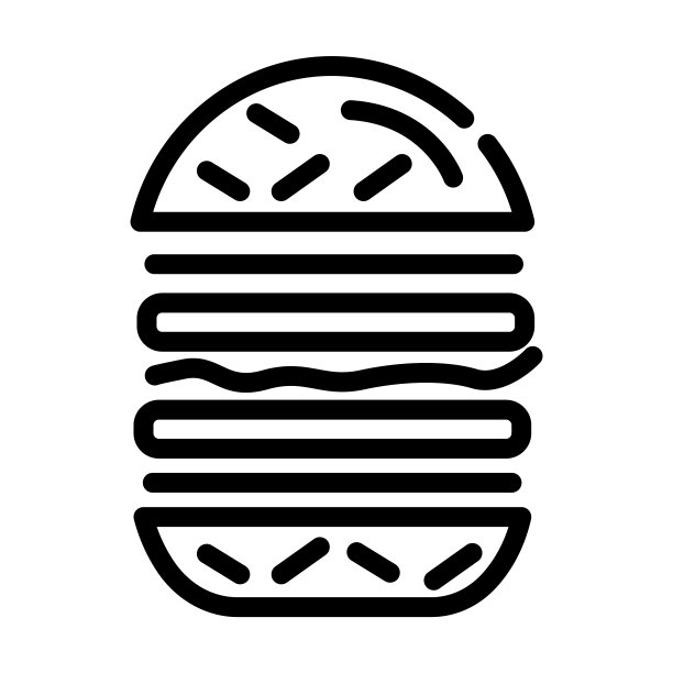 双汉堡细线图标。汉堡，快速线性图标从食品概念孤立的轮廓标志。矢量插图符号元素的网页设计和应用程序。图片下载