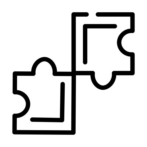 拼图游戏片细线图标。游戏中，块线性图标从商业概念孤立轮廓符号。矢量插图符号元素的网页设计和应用程序。图片下载