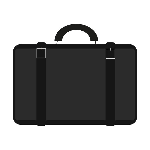黑色手提箱在白色背景上的网页设计使用图片下载