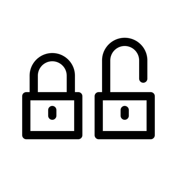 门锁图标。挂锁。黑色轮廓线轮廓。侧视图。向量简单的平面图形说明。白色背景上的孤立对象。隔离。图片下载