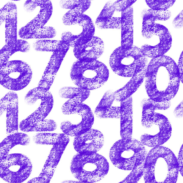 无缝图案，数字按顺序分布。画的数字在grunge半色调。粉笔纹理。学校的数学背景。纺织品、面料、横幅、海报、包装、墙纸的时尚设计。图片下载