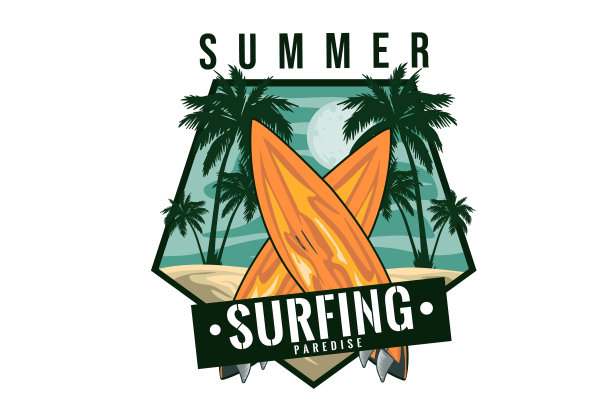 夏日冲浪乐园设计图片下载