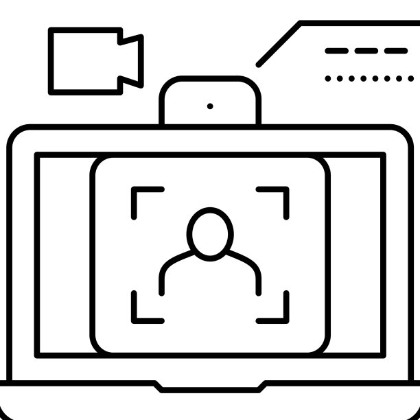 笔记本电脑视频摄像机脸id线图标图片下载