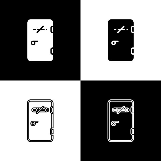 设置非吸烟区图标孤立在黑白背景上。禁止吸烟标志。向量图片下载