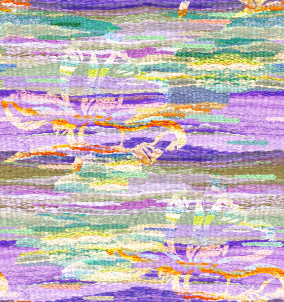 波希米亚风格的藤条花挂毯，抽象的植物无缝图案图片下载