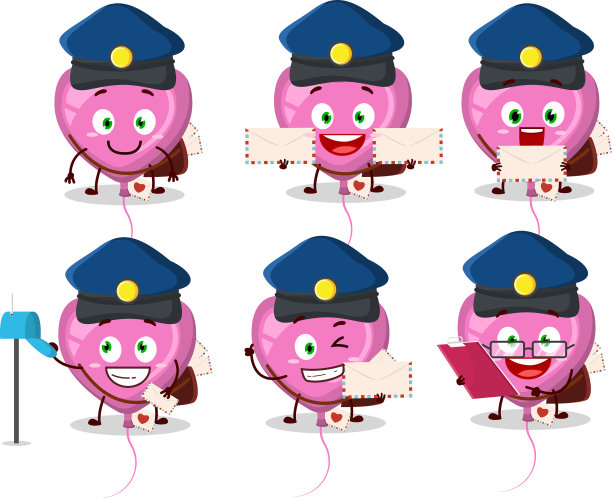 一张粉红色的爱情气球邮差的照片图片下载