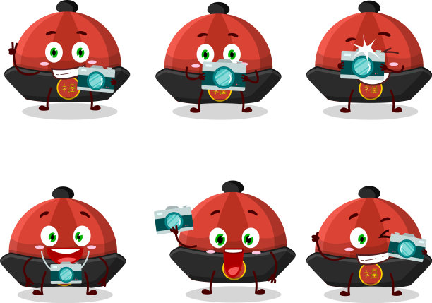 摄影师职业表情符号与红色中文图片下载