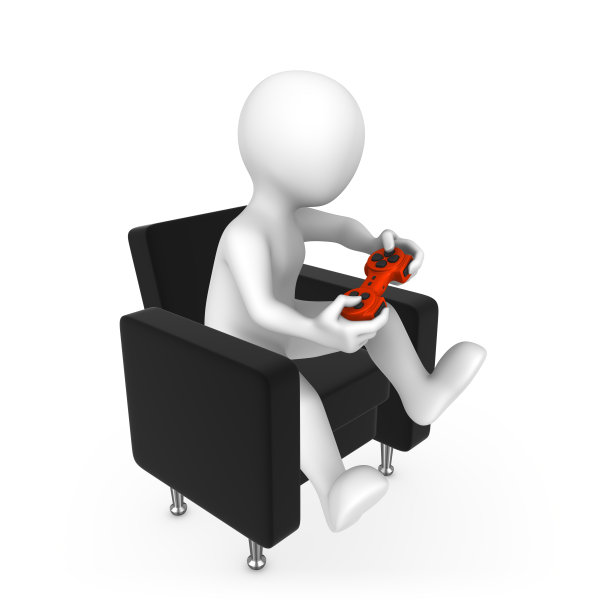 3d白人在玩电子游戏图片下载