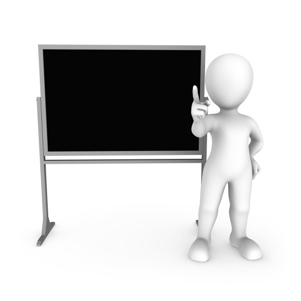 老师站在黑板前。3 d的白人。图片下载