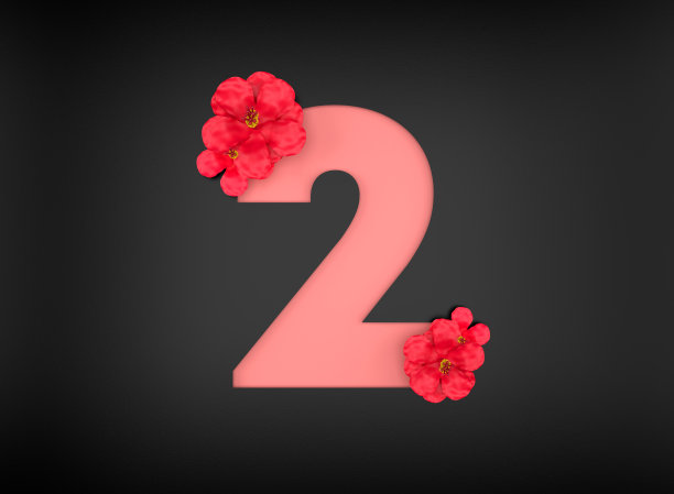 黑色背景上的红花图片下载