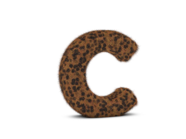毛皮字母C图片下载