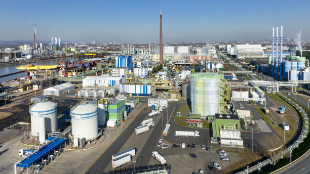 工业园区Infraserv Hoechst法兰克福-鸟瞰图图片下载