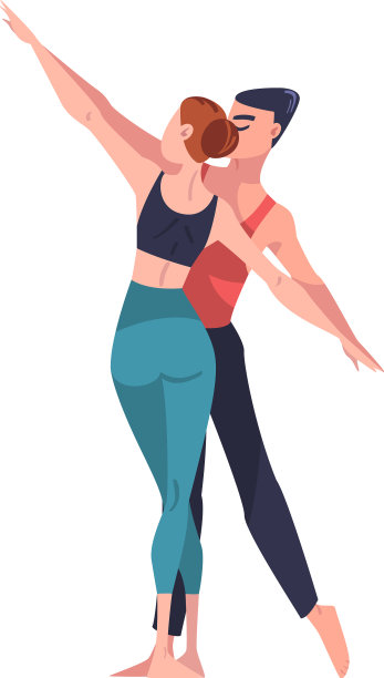 男舞者和女舞者串联表演图片下载