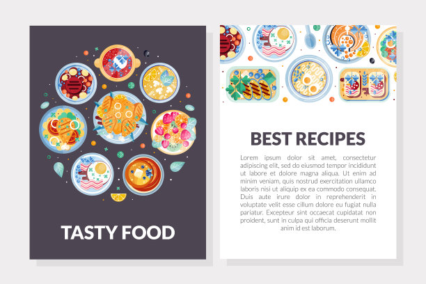 提供盘子和食物卡或横幅图片下载