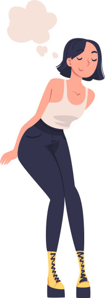 站着的女人角色做白日梦，幻想和图片下载