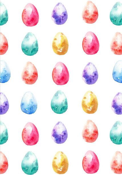 手绘水彩复活节彩蛋图案图片下载