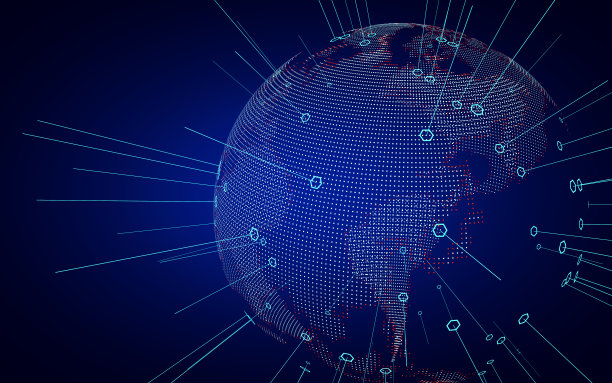 数字地球网络概念。摘要世界地图商业背景图片下载
