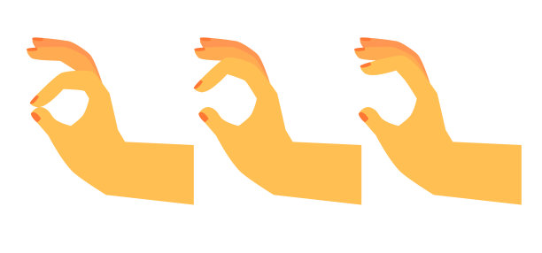 简单的向量设置3女人手握或接收的东西图片下载