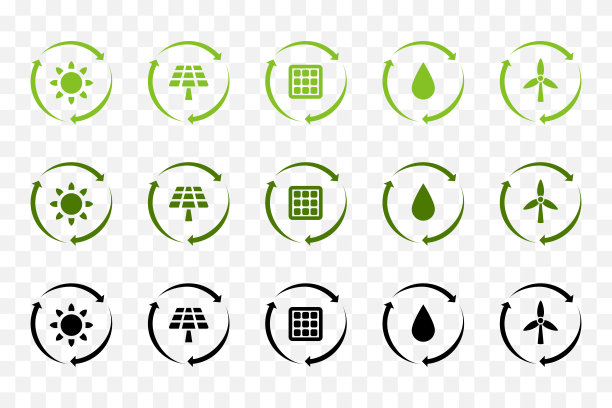 回收矢量图标集。图片下载