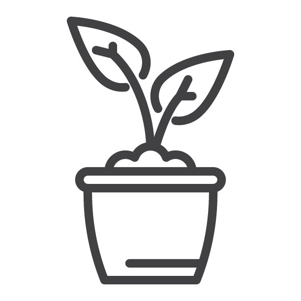 花盆线图标中的植物图片下载