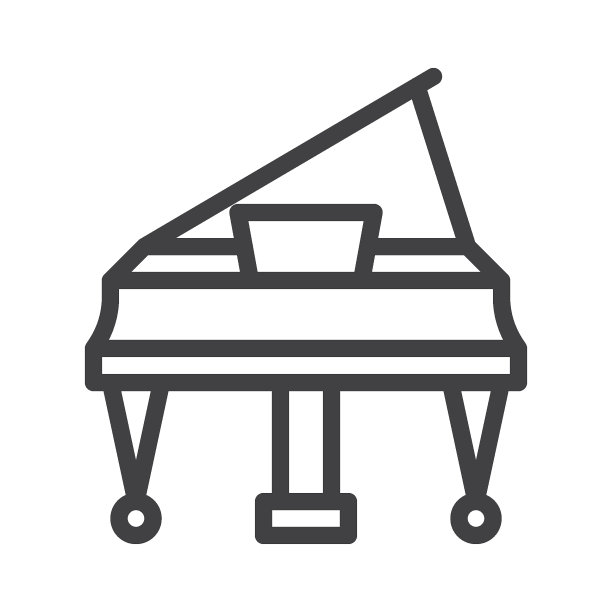 三角钢琴前视图线图标图片下载