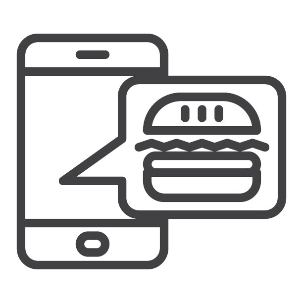 移动端食品配送线性图标图片下载