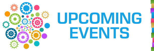 即将到来的事件彩色点圆形齿轮左边图片下载