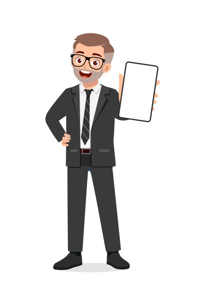 年轻人用自信的手势展示手机屏幕图片下载