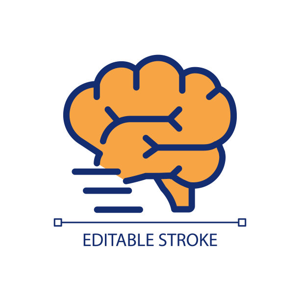 大脑活动像素完美的RGB颜色图标图片下载