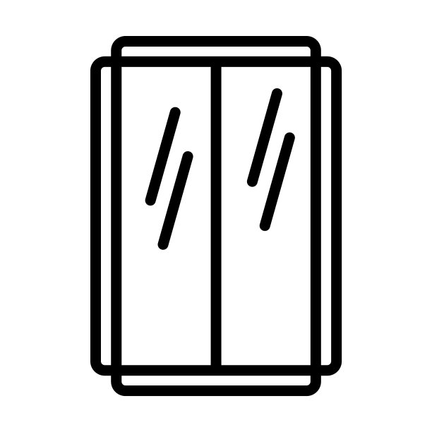 玻璃墙图标从建筑和工具收集。薄线性玻璃墙，玻璃，墙轮廓图标孤立在白色背景。线矢量玻璃幕墙标识，网络和移动符号。图片下载