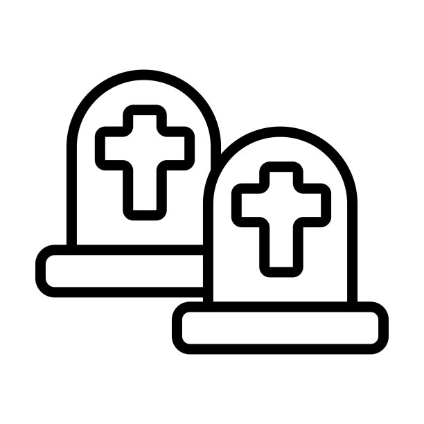 从文化收藏的墓地图标。薄薄的线性墓地，死亡，坟墓轮廓图标孤立在白色背景上。线矢量公墓符号，网络和移动符号。图片下载