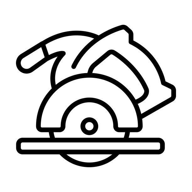 圆锯图标从建筑工具收集。细线形圆锯，工业，建筑轮廓图标孤立在白色背景上。线矢量圆锯符号，符号为网和。图片下载