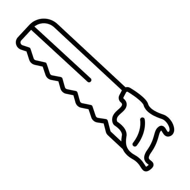 木匠从建筑工具收集中看到图标。细线木工锯，木工，工作轮廓图标孤立在白色背景上。线矢量木工锯标志，用于网络和移动的符号。图片下载